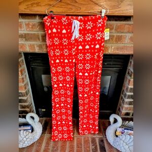 Super Soft Fleece Red Snowflake Pajama Pants NWT Size 1x